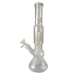 Bong in Vetro con Precooler - Black Leaf