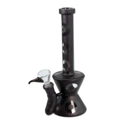Bong in Vetro Nero Opaco 21cm - Black Leaf