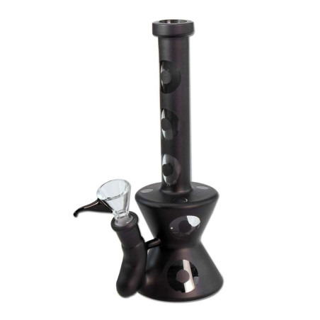 Bong in Vetro Nero Opaco 21cm - Black Leaf