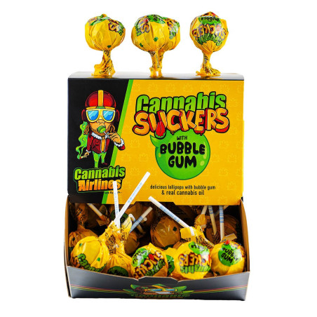 Cannabis AIRLINE Cannabis Suckers Lollipop CON BUBBLE GUM - Euphoria