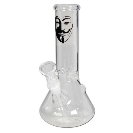 Mini Ice Bong in Vetro Anonymous 21cm - Black Leaf