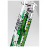 Ice Bong in Vetro Cactus Hand Painted Flask 32cm - Black Leaf