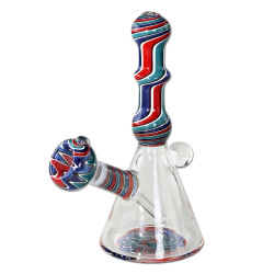 Mini Bong in Vetro Slit Diffuser Blu 18cm - Black Leaf