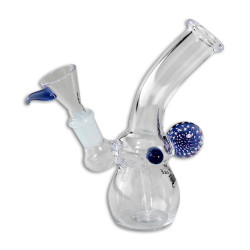 Mini Bong in Vetro Bubbler Blu 15cm - Black Leaf