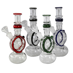 Bong in Vetro Sculpy 20cm - Black Leaf