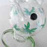 Ice Bong in Vetro Leaffly Bent 35cm - Black Leaf