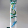 Bong in Vetro Cylinder Qinglong Chinese Dragon 40cm - Black Leaf
