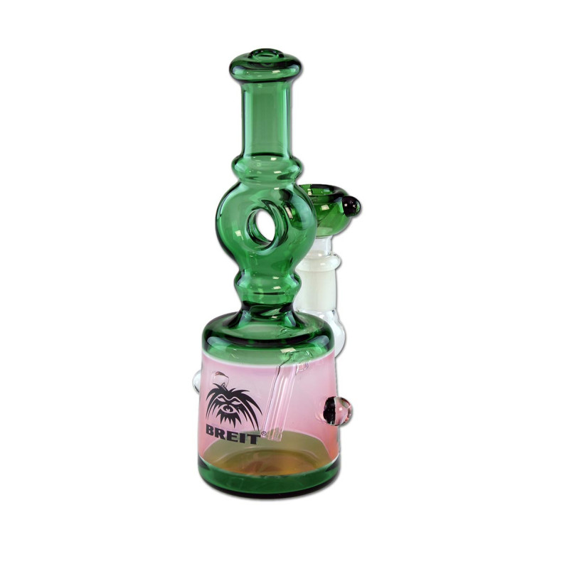 Mini Bong Verde e Rosa in Vetro 17cm - Breit