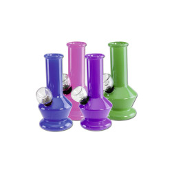 Mini Bong in Vetro Colorato 13cm - Black Leaf