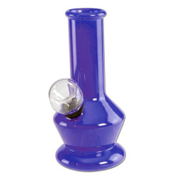 Mini Bong in Vetro Colorato 13cm - Black Leaf
