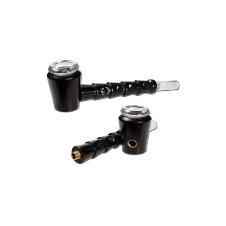 Pipa smontabile in Legno con braciere in vetro 13,5cm
