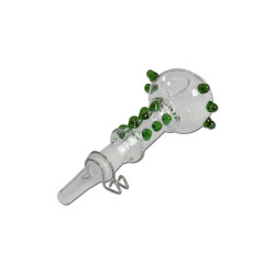 Pipa in Vetro con adattatore Filtri ai Carboni Attivi 17cm Verde - Black Leaf