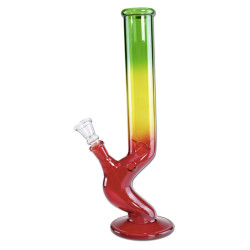 Ice Bong in Vetro Rasta 31cm - Black Leaf