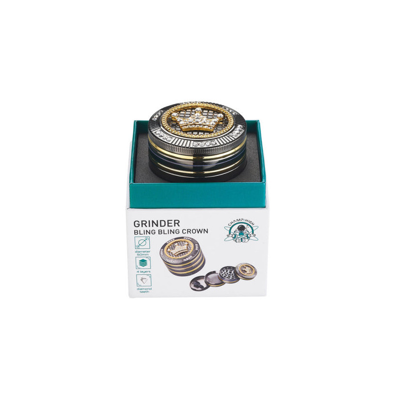 Grinder Bling Bling Crown 50mm 4 Livelli - Champ High