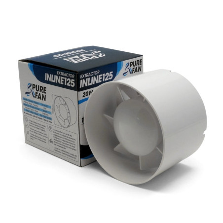 Estrattore Inline 125 (5"), 20W, 2.400 t/min, 190m3/h - Pure Fan