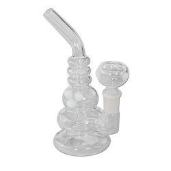 Mini Bong in Vetro con Bubbler Classic 15cm - Black Leaf