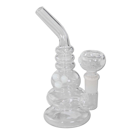 Mini Bong in Vetro con Bubbler Classic 15cm - Black Leaf
