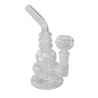 Mini Bong in Vetro con Bubbler Classic 15cm - Black Leaf