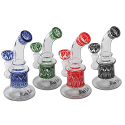 Bong in Vetro Bubbler 17cm - Black Leaf