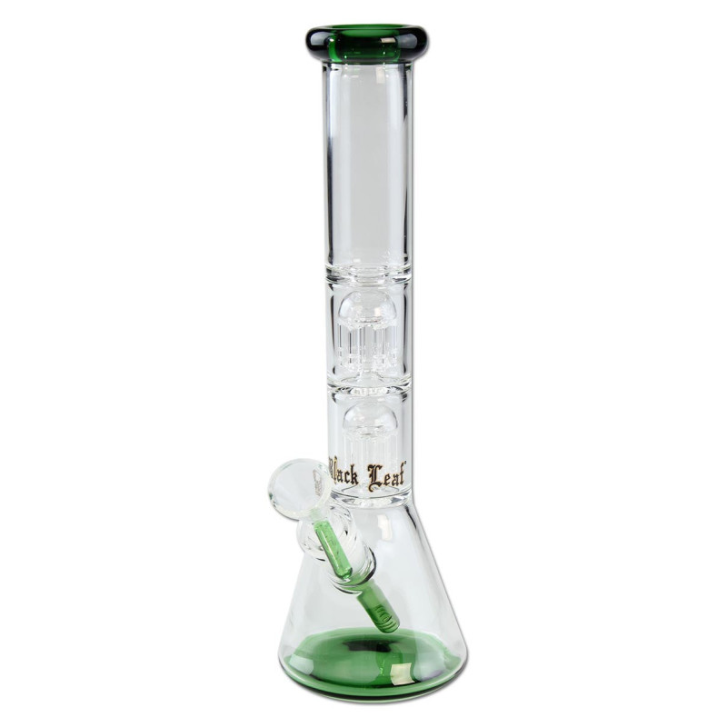 Ice Bong in Vetro Verde 30cm - Black Leaf