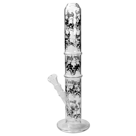 Bong in Vetro Teschio 49cm - Black Leaf