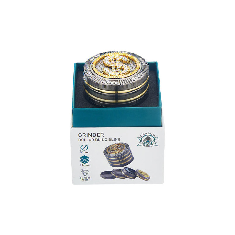 Grinder Bling Bling Dollar 50mm 4 Livelli - Champ High