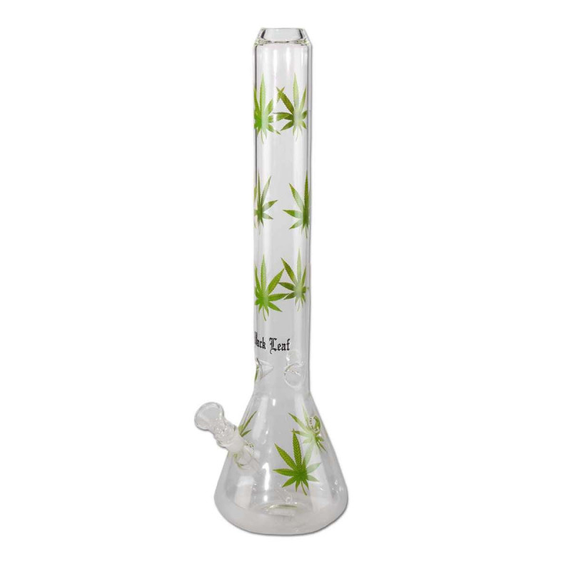 Bong Old School Black Leaf in vetro - H45cm ø124/50mm