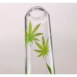 Bong Old School Black Leaf in vetro - H45cm ø124/50mm