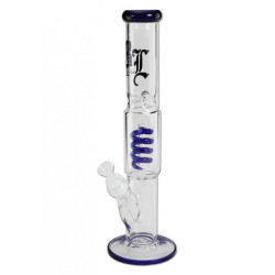 Ice Bong con percolator a spirale 39cm - Black Leaf